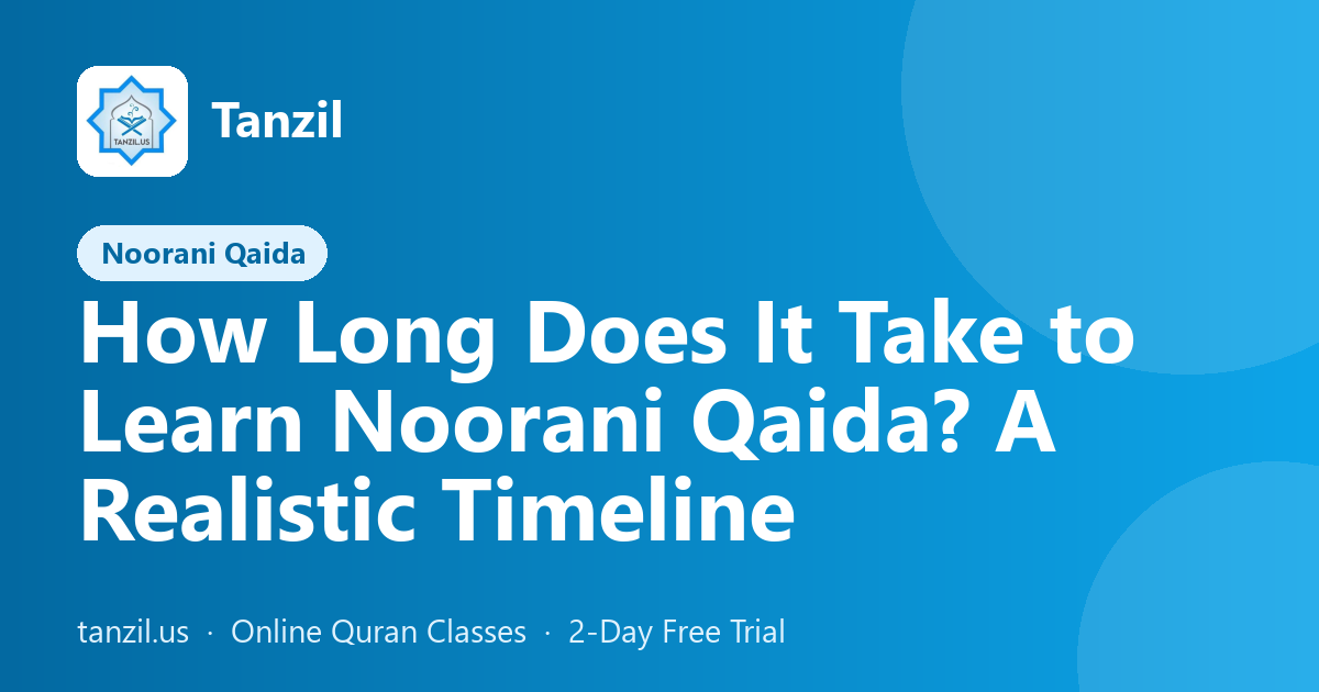 How Long Does It Take to Learn Noorani Qaida? A Realistic Timeline