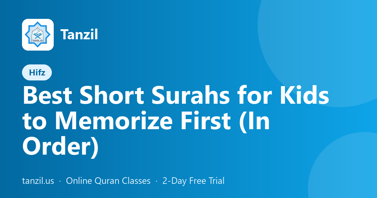 Best Short Surahs for Kids to Memorize First (In Order)